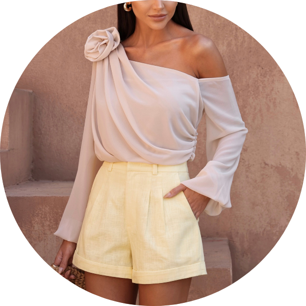 01 shorts barra italiana camomila