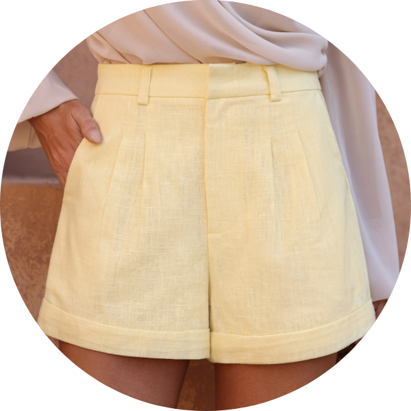 02 shorts barra italiana camomila