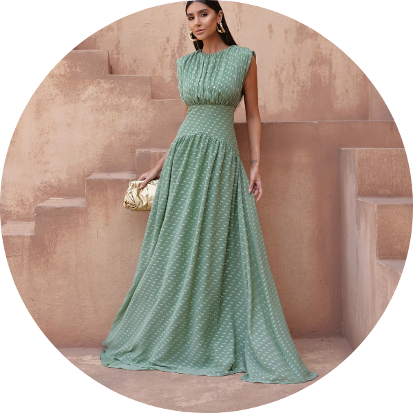 01 vestido longo texturizado verde pistache