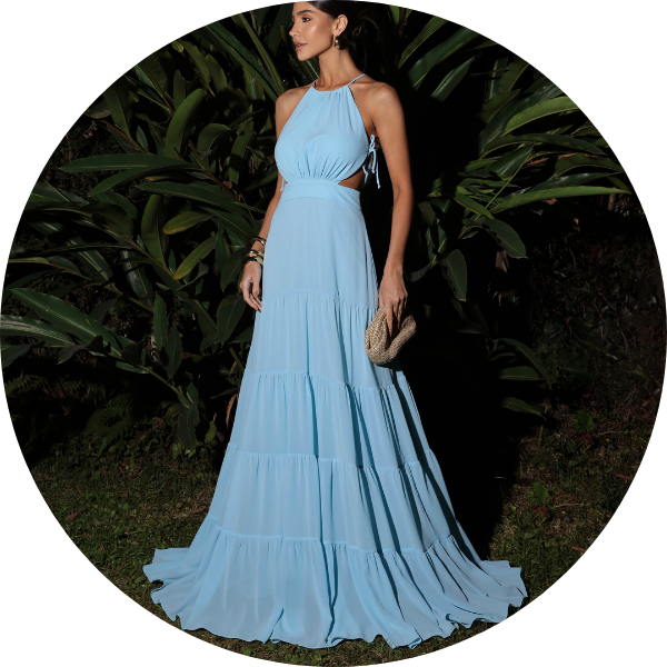 01 vestido longo saia camadas azul serenity