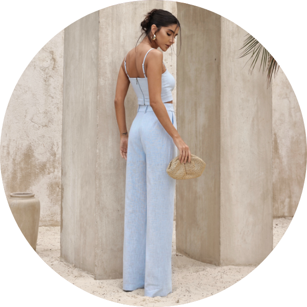 02 calca pantalona linho basic azul claro