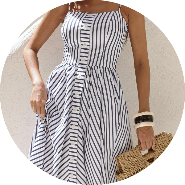 01 vestido longuete listrado botao frontal marinho