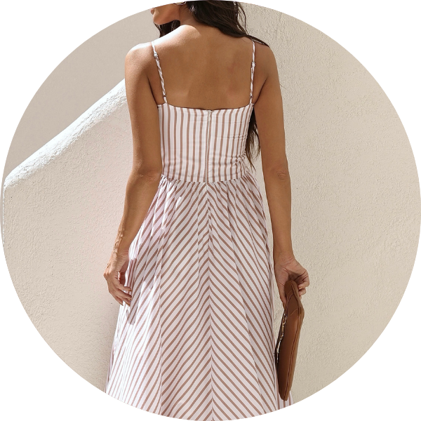 07 vestido longuete listrado botao frontal doce de leite