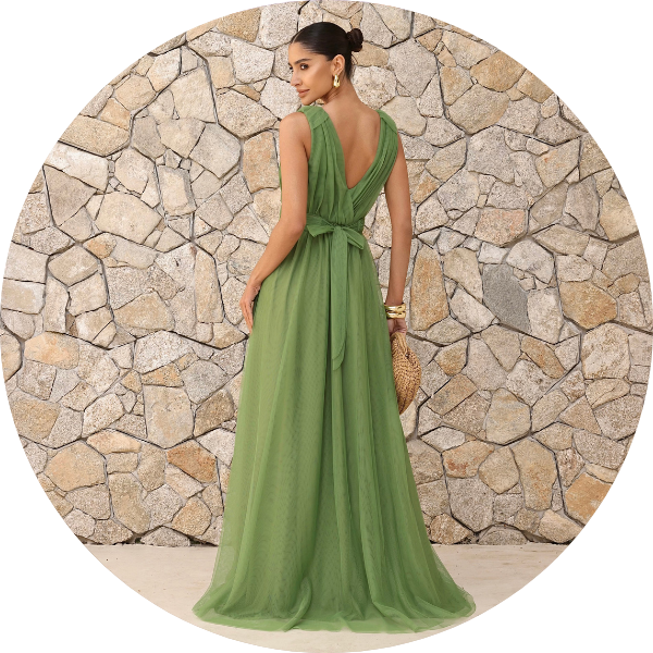 04 vestido tule com faixa verde eucalipto