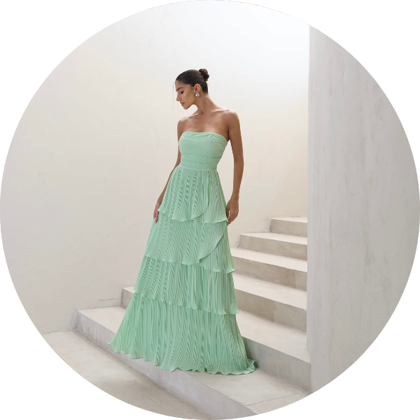 02 vestido longo plissado verde menta