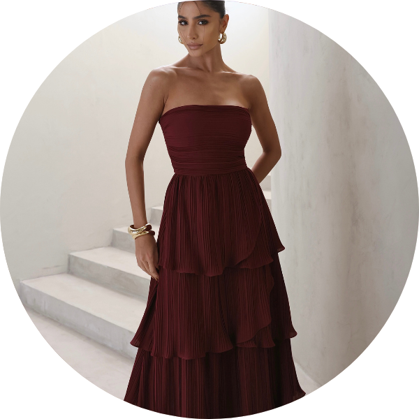 02 vestido longo plissado vinho