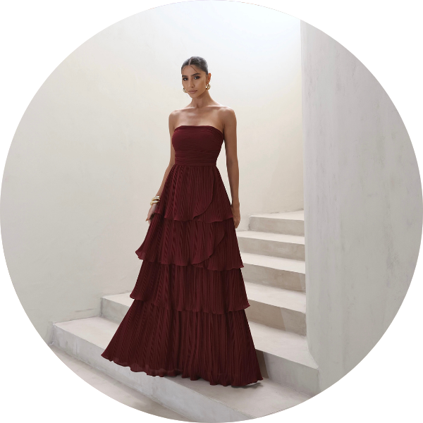 04 vestido longo plissado vinho