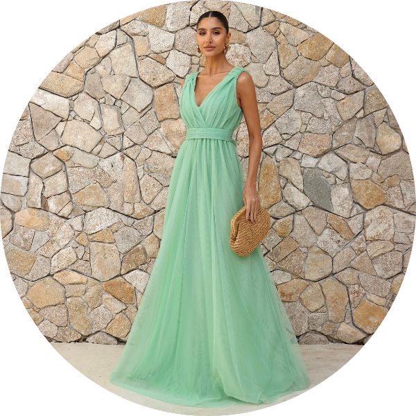 04 vestido tule com faixa verde menta