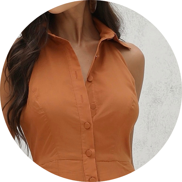 16 vestido longuete barra bordada terracota