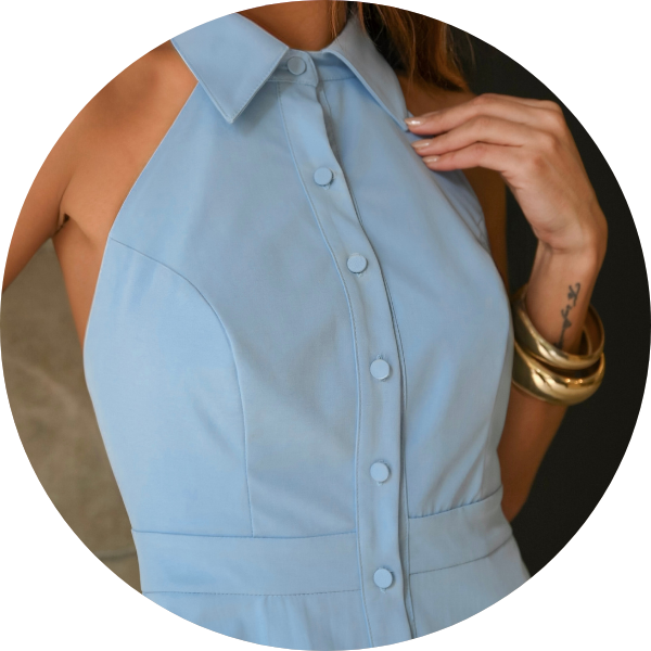 01 vestido longuete botoes com gola frente unica azul claro