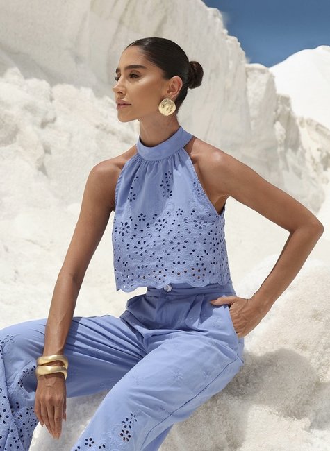 Conjunto Laise Calça Cenoura Azul - DOT