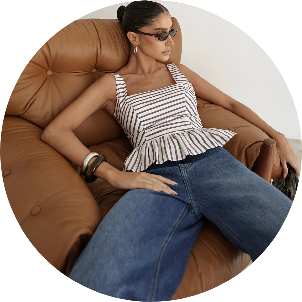 09 blusa peplum listrado marrom