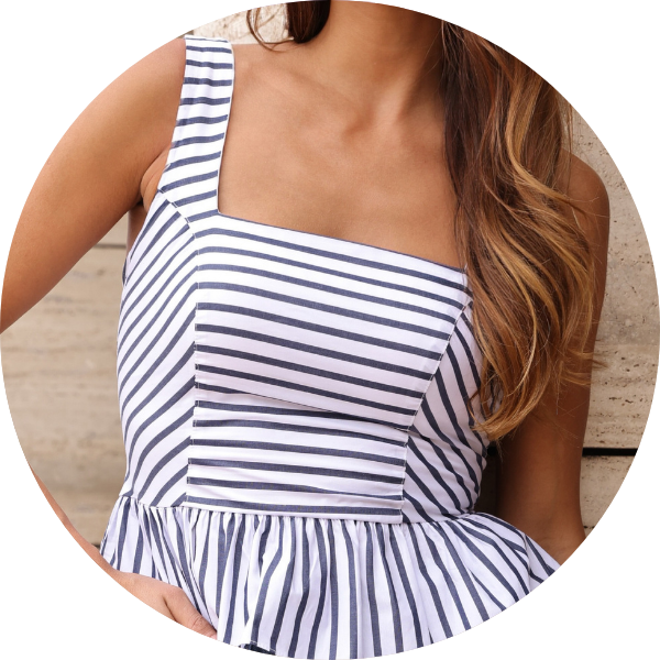 10 blusa peplum listrado marrom