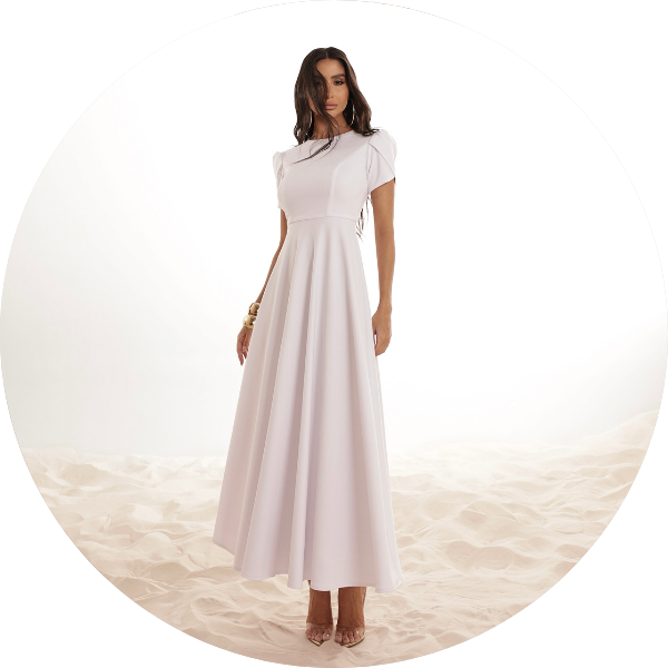 Vestido Manga Envelope Off White - DOT
