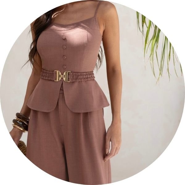 15 conjunto pantalona blusa com faixa elastico capuccino