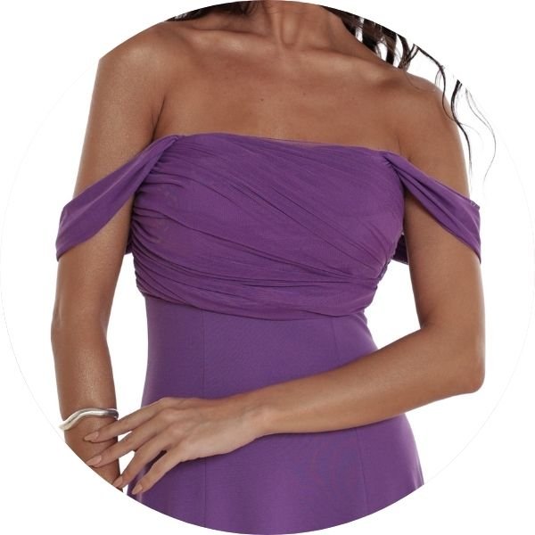 02 vestido saia evase com tule violeta