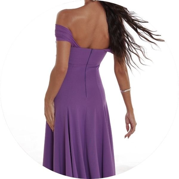 04 vestido saia evase com tule violeta