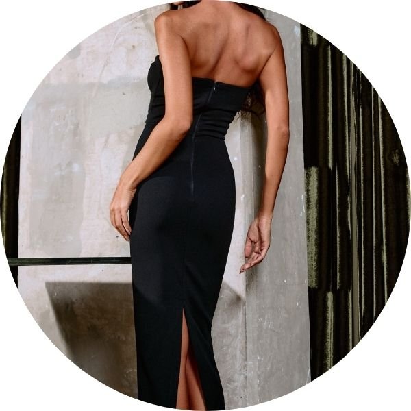 04 vestido midi com aviamento sem alca preto