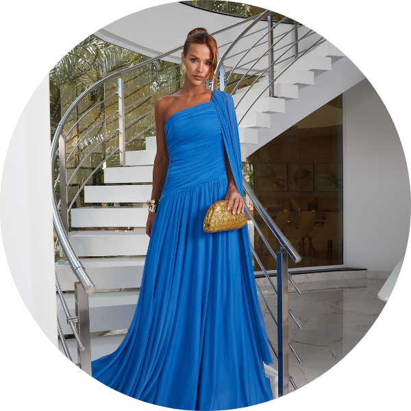 02 vestido longo um ombro azul ciano