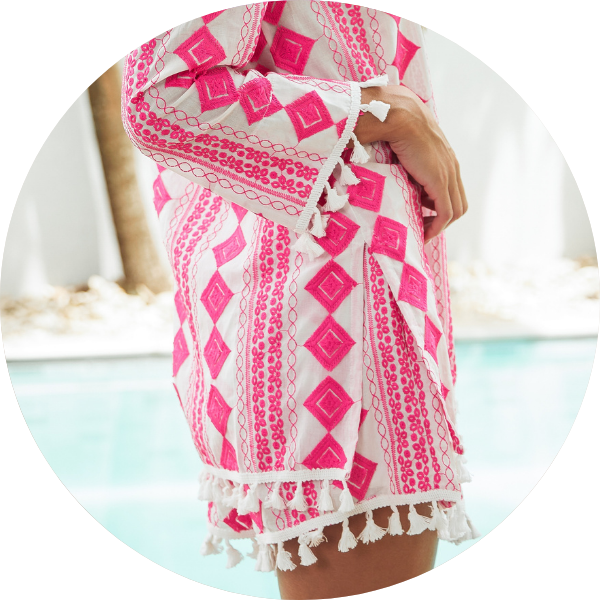 07 conjunto camisa e shorts bordado 3d pink