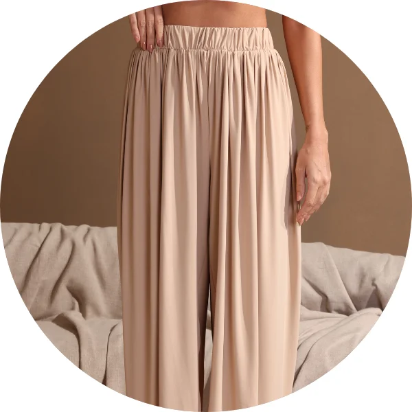 04 conjunto blusa e calca franzida areia