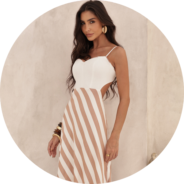 01 vestido longo saia listrada camel