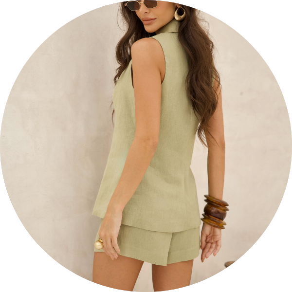 09 conjunto colete com gola pistache