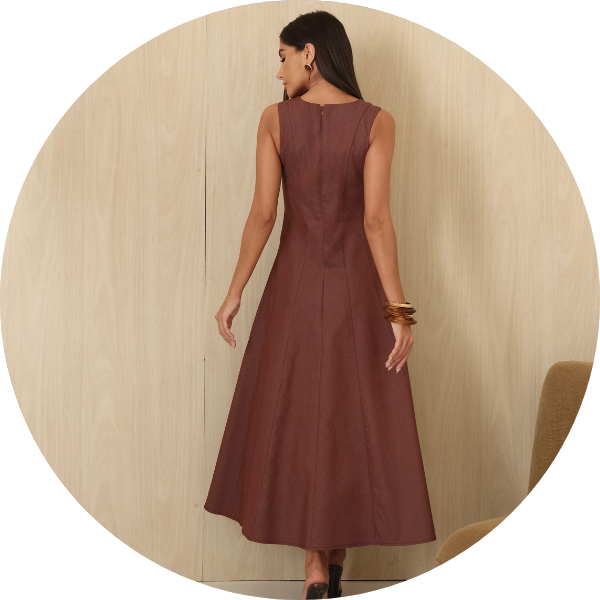 03 vestido evase pesponto marrom