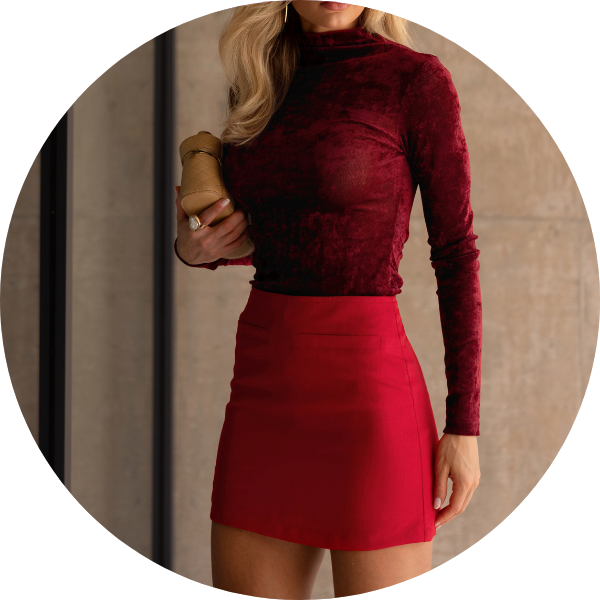 03 short saia vermelho