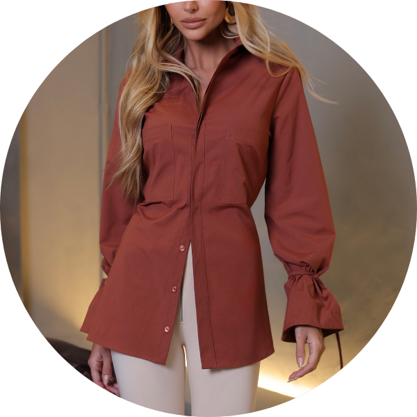 01 camisa comprida com tiras terracota