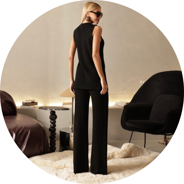 02 conjunto trico blusa comprida preto