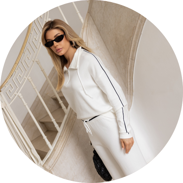 01 conjunto trico blusa ziper off white