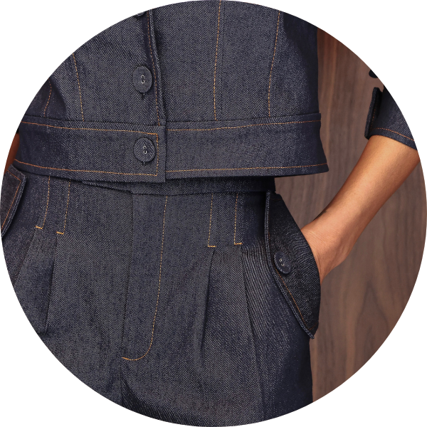 15 conjunto casaqueto e shorts azul jeans