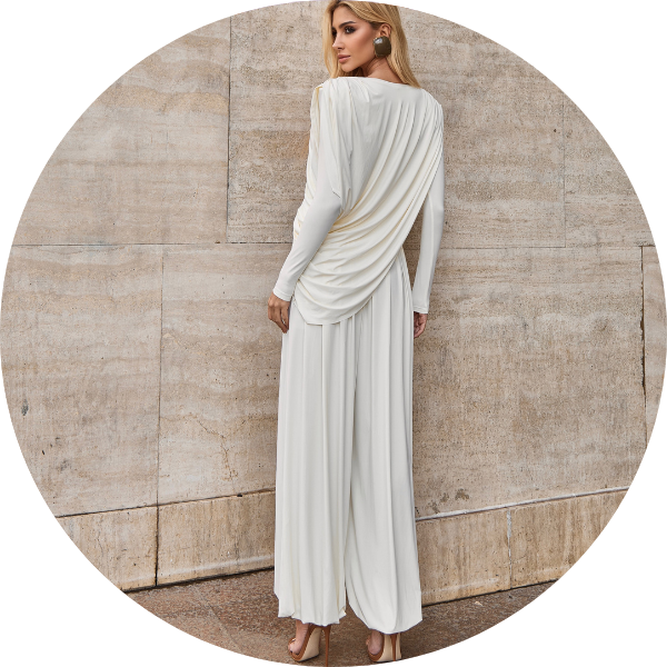 16 conjunto blusa drapeada lateral off white
