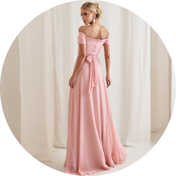 02 vestido longo drapeado busto com faixa rosa claro