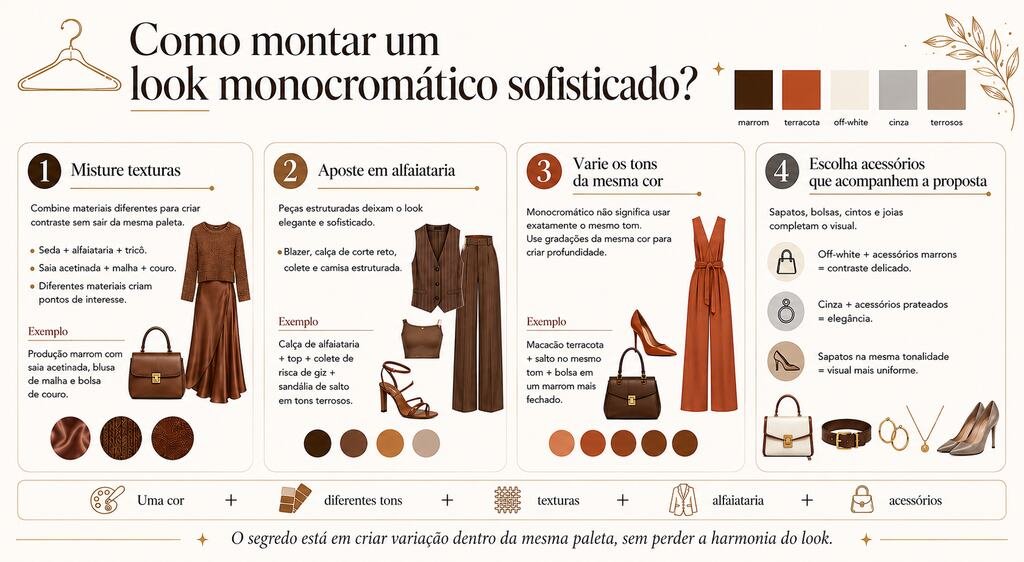 como montar um look monocromatico