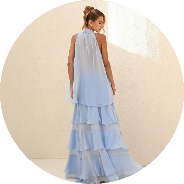03 conjunto blusa alongada e saia camadas azul serenity