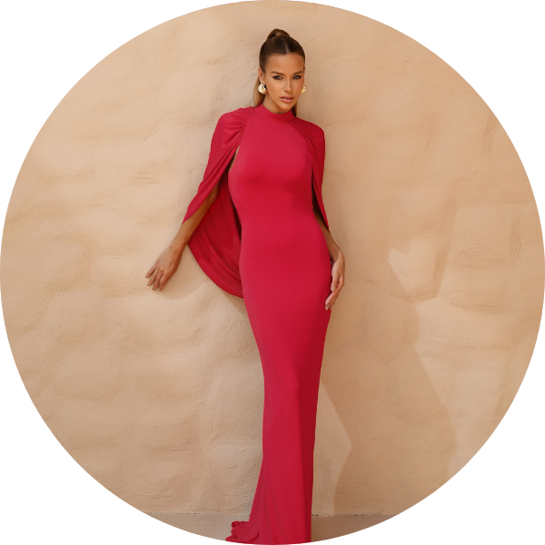 18 vestido sereia longo com capa preto
