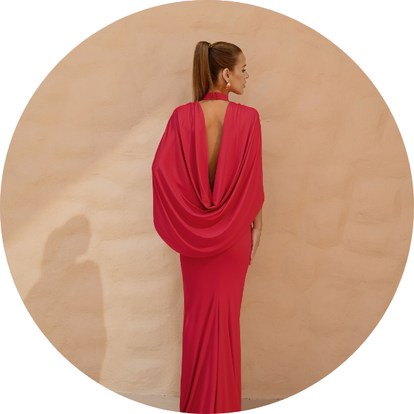 21 vestido sereia longo com capa preto